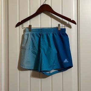 Girls Adidas Blue Gradient Lined Shorts
